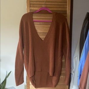Deep rust open back sweater
